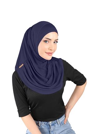 روسری سرمه ای پنبه ای Ecardin - کد 861951280
