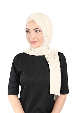روسری بژ پلی استر Ecardin - کد 861951006