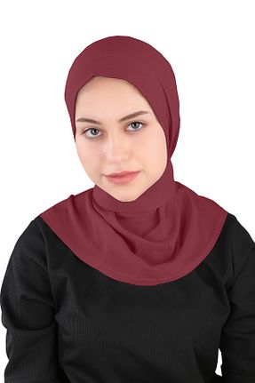 روسری زرشکی ساده Ecardin - کد 861951122