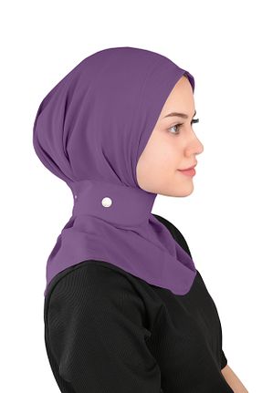 روسری بنفش ساده Ecardin - کد 861951164