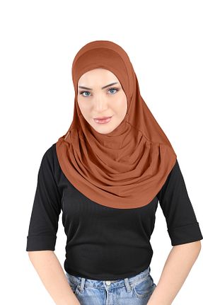روسری نارنجی پنبه ای Ecardin - کد 861951283