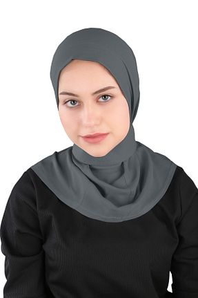 روسری طوسی ساده Ecardin - کد 861951044