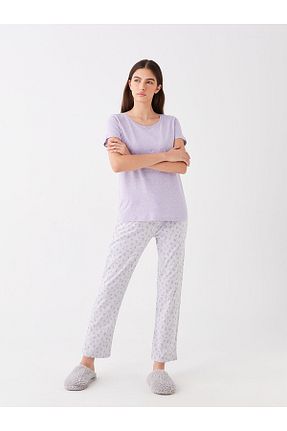 ست لباس راحتی بنفش زنانه ساده LC Waikiki - کد 795446190