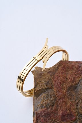 دستبند استیل (فولاد) طلائی استیل (فولاد) Mirey - کد 862774873