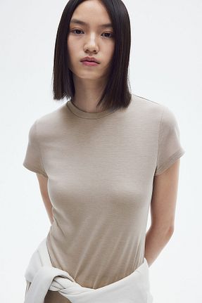 لباس بژ زنانه بافت H&M - کد 861970713