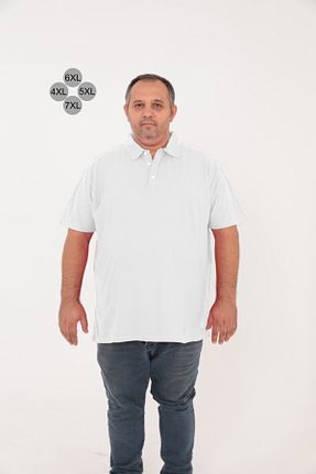 تیشرت سایز بزرگ سفید مردانه گشاد BİG NONA - کد 861970595