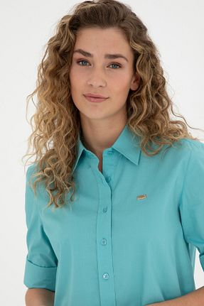 پیراهن آبی زنانه یقه پیراهنی U.S. Polo Assn. - کد 835529323