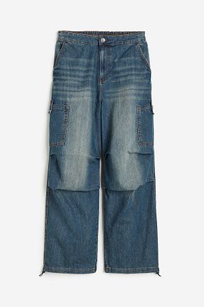 شلوار جین آبی زنانه پاچه گشاد H&M - کد 861969266