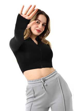 بادی مشکی زنانه یقه ایستاده Gugus - کد 861985409