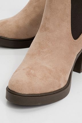بوت / نیم بوت بژ زنانه چرم مصنوعی luvishoes - کد 861985883
