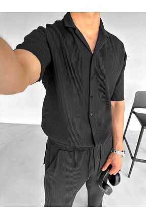 پیراهن مشکی مردانه اورسایز ablukaonline - کد 820039129
