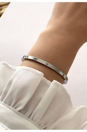 دستبند جواهر طوسی زنانه استیل (فولاد) Hd Marketim - کد 470301523