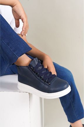 کفش اسنیکر سرمه ای مردانه بند دار Deridün Yıldız Shoes - کد 905105131
