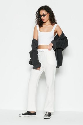 شلوار کرمگن نباتی زنانه Bootcut C&CITY - کد 646636777