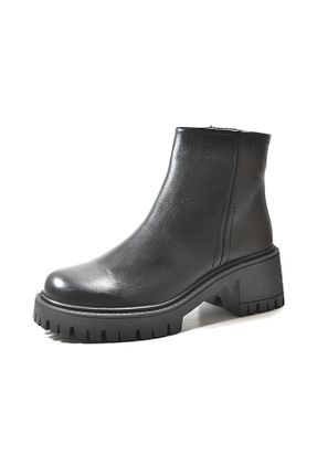 بوت / نیم بوت مشکی زنانه چرم خالص Onlo Ayakkabı - کد 862024507
