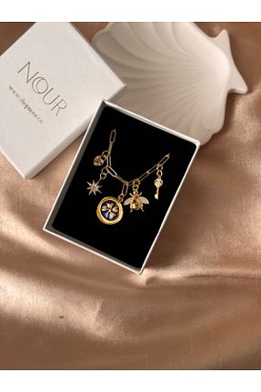 گردنبند استیل ( فولاد ) طلائی زنانه استیل (فولاد) Nour Co - کد 865281834