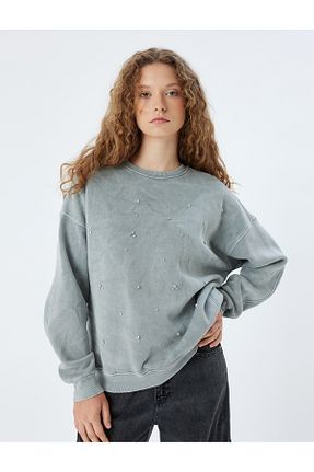 سوئیشرت طوسی زنانه ساده Koton - کد 847013192