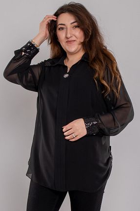 بلوز سایز بزرگ مشکی زنانه سایز بزرگ DEE