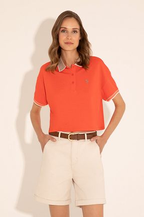 پولوشرت صورتی زنانه پارچه U.S. Polo Assn. - کد 853478184