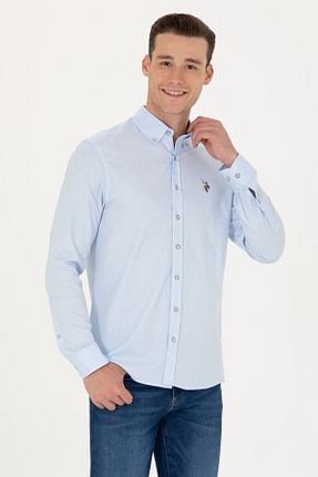 پیراهن آبی مردانه یقه پیراهنی U.S. Polo Assn. - کد 811031781