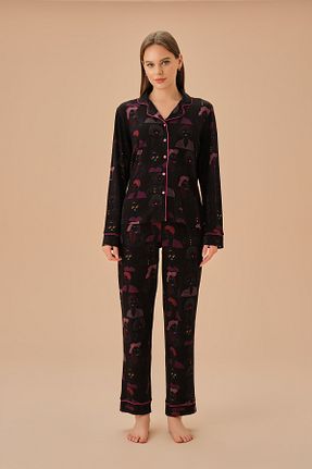 ست لباس راحتی مشکی زنانه ساده Suwen - کد 862075306