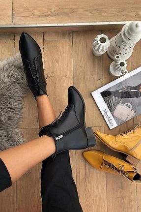 بوت / نیم بوت مشکی زنانه چرم مصنوعی HKM shoes - کد 153465120