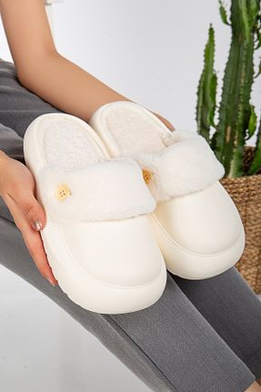 دمپائی خانگی سفید زنانه پلی اورتان PLN SHOES - کد 862040125