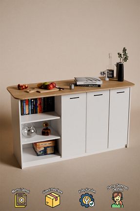 کابینت چند منظوره سفید MDF Mionte Flat-Pack - کد 845127078