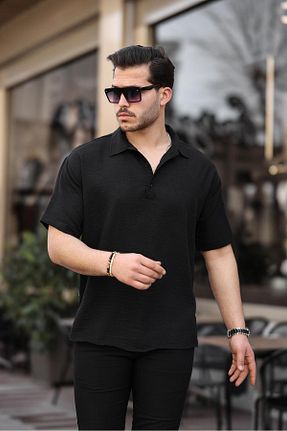 پیراهن مشکی مردانه یقه پولو Valiberta - کد 828133740