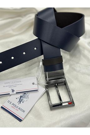 کمربند سرمه ای مردانه چرم خالص U.S. Polo Assn. - کد 862108079