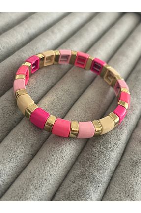 دستبند جواهر صورتی زنانه سنگ طبیعی Hoop jewelery - کد 862117870