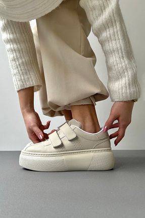 کفش اسنیکر بژ زنانه بدون بند Mupa Shoes - کد 169982367