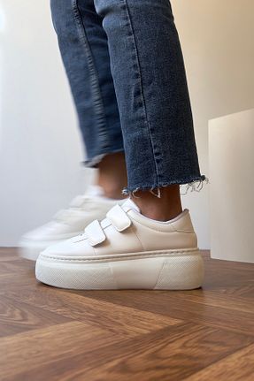کفش اسنیکر سفید زنانه بند دار Mupa Shoes - کد 807249239