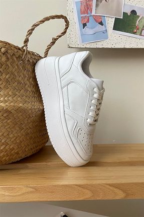 کفش اسنیکر سفید زنانه بند دار Mupa Shoes - کد 170911533