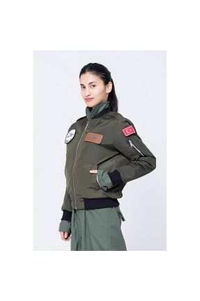 کاپشن خاکی زنانه پارچه CREWTURK - کد 774589578