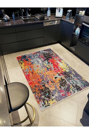 فرش قرمز قابل شستشو Rugs Modern Halı - کد 862152310