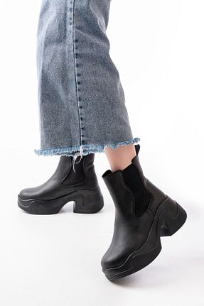 بوت / نیم بوت مشکی زنانه پارچه ای Aymood - کد 862157958