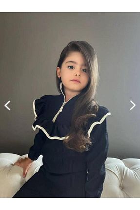 ست بالاتنه و پائین تنه سرمه ای بچه گانه بافت WİKİBOOM - کد 770991999