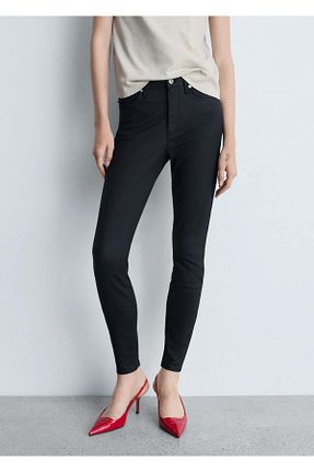 شلوار جین مشکی زنانه رگولار MANGO - کد 841772414