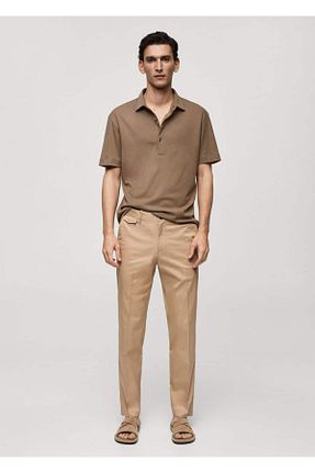 شلوار بژ مردانه پلی استر MANGO Man - کد 856995480