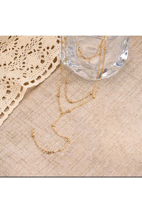 گردنبند استیل ( فولاد ) طلائی زنانه استیل ضد زنگ derokas - کد 862205962