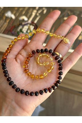 گردنبند جواهر رنگی زنانه سنگ KEHRİBAREVİ EREĞLİ - کد 862212363