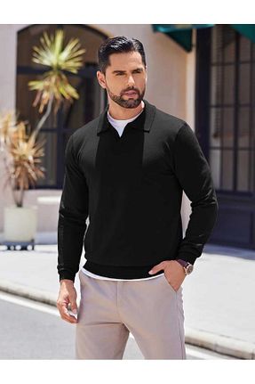 پلیور مشکی مردانه ساده youknitwear you - کد 862215202