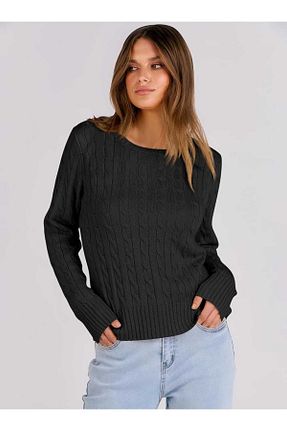 پلیور مشکی زنانه ساده youknitwear you - کد 862217871