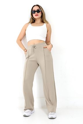 شلوار کرمگن بژ زنانه اورسایز Zula Moda - کد 862219163