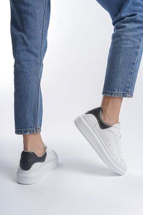کفش کژوال سفید زنانه چرم خالص Dericalle shoes - کد 818254005
