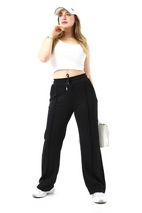 شلوار کرمگن مشکی زنانه اورسایز Zula Moda - کد 862219165