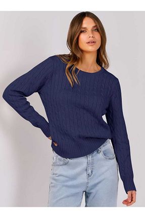 پلیور سرمه ای زنانه ساده youknitwear you - کد 862217848