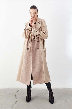 ترنچکت قهوه ای زنانه پلی استر YAFA CLOTHING & ACCESSORIES - کد 854896019