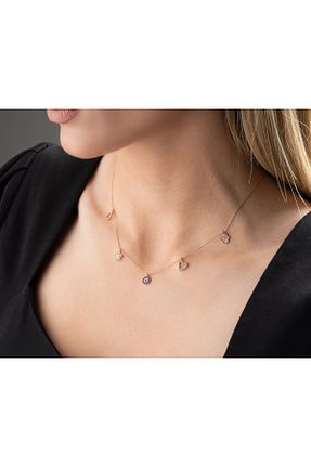 گردنبند نقره صورتی زنانه 925 عیار CHARMORA - کد 862226776